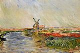 Claude Monet Famous Paintings - Champ de tulipes en hollande
